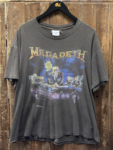 Load image into Gallery viewer, Megadeth Vintage 1990 Tour Boxy Brockum Tag Tee Super Faded Black ABC Vintage 