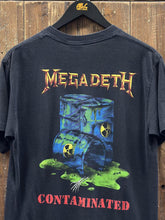 Load image into Gallery viewer, Megadeth Vintage 90s Contaminated Tee Black Paper Thin Black ABC Vintage 