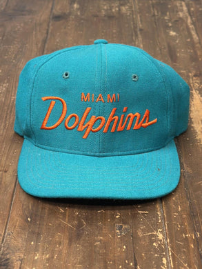 Miami Dolphins Vintage 90s Script Snapback Teal ABC Vintage 