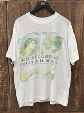 Load image into Gallery viewer, Michelangelo Art Vintage 90s Boxy Tee Paper Thin White ABC Vintage 