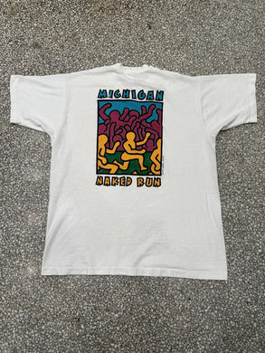 Michigan Naked Run Keith Haring Vintage 1994 Faded White ABC Vintage 
