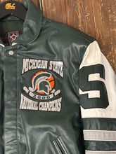 Load image into Gallery viewer, Michigan State Spartans Vintage 2000 Jeff Hamilton Championship Leather Varsity Jacket ABC Vintage 