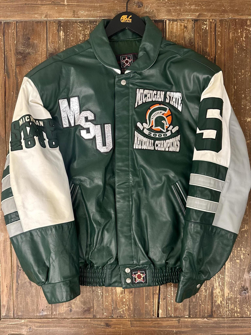 Michigan State Spartans Vintage 2000 Jeff Hamilton Championship Leather Varsity Jacket ABC Vintage 