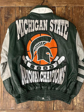 Load image into Gallery viewer, Michigan State Spartans Vintage 2000 Jeff Hamilton Championship Leather Varsity Jacket ABC Vintage 