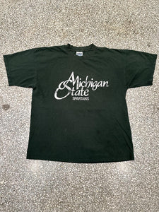 Michigan State Spartans Vintage 90s Gildan Tee Faded Pine Green ABC Vintage 