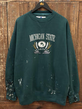 Load image into Gallery viewer, Michigan State Spartans Vintage 90s Midwest Embroidery Crewneck Painted Green ABC Vintage 