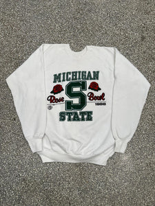 Michigan State Vintage 1988 Rose Bowl Crewneck White ABC Vintage 