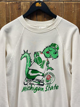 Load image into Gallery viewer, Michigan State Vintage 1988 Rose Bowl Dinosaur Crewneck White ABC Vintage 