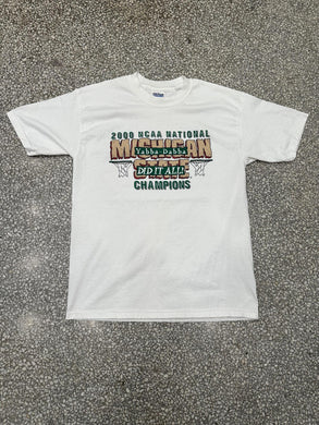 Michigan State Vintage 2000 NCAA National Champions Yabba-Dabba Did It All Tee White ABC Vintage 