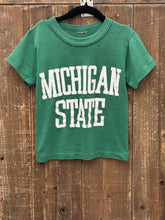Load image into Gallery viewer, Michigan State Vintage 80s Youth Tee Paper Thin Kelly Green ABC Vintage 