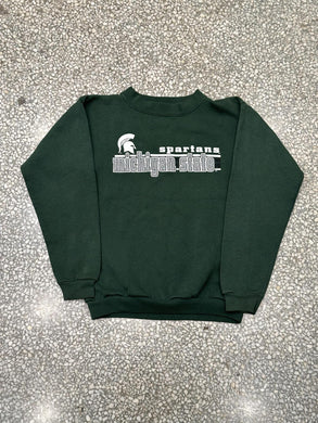 Michigan State Vintage 90s Logo 7 Crewneck Green ABC Vintage 