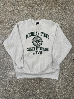 Michigan State Vintage 90s Nursing Alumni Crewneck Grey ABC Vintage 