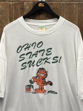 Load image into Gallery viewer, Michigan State Vintage 90s Ohio State Sucks Garfield Boxy Tee White ABC Vintage 