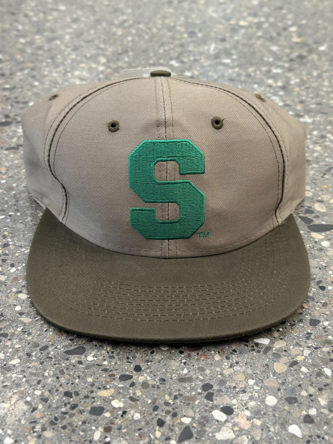 Michigan State Vintage 90s S Patch Snapback Dark Tan ABC Vintage 