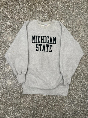 Michigan State Vintage 90s Spell Out Champion Crewneck Grey ABC Vintage 