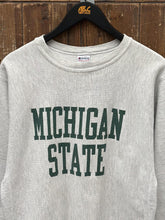 Load image into Gallery viewer, Michigan State Vintage 90s Spell Out Champion Reverse Weave Crewneck Grey ABC Vintage 