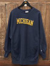 Load image into Gallery viewer, Michigan Vintage 80s Champion Reverse Weave Crewneck Navy ABC Vintage 