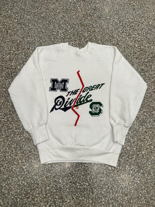 Michigan VS Michigan State Vintage 90s The Great Divide Crewneck White ABC Vintage 