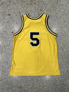 Michigan Wolverines Basketball Vintage 90s Jalen Rose #5 Nike Jersey Yellow ABC Vintage 