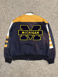 Michigan Wolverines Jeff Hamilton Vintage 90s Leather Racing Jacket ABC Vintage 