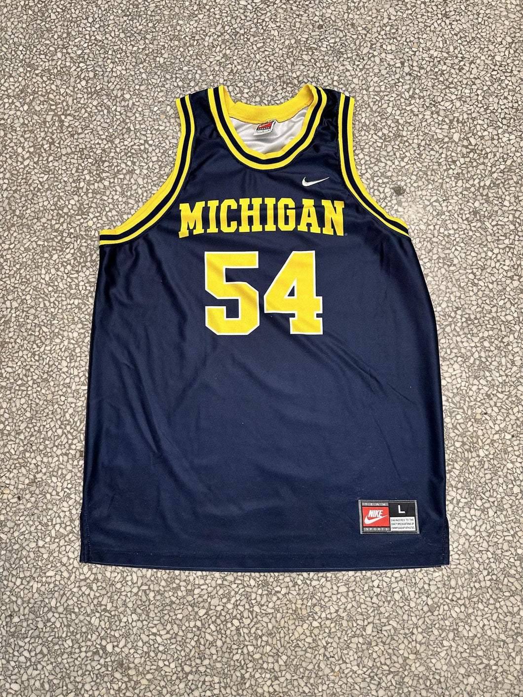 Michigan Wolverines Robert Traylor #54 Vintage 90s Nike Basketball Jersey Navy ABC Vintage 