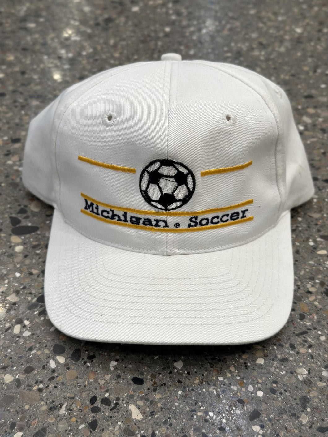 Michigan Wolverines Soccer Vintage Snapback White ABC Vintage 