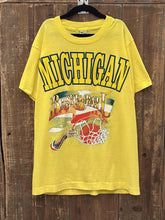 Load image into Gallery viewer, Michigan Wolverines Vintage 1986 Basketball Tee Yellow ABC Vintage 