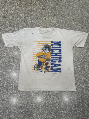 Michigan Wolverines Vintage 1990 Tom and Jerry Tee Paper Thin ABC Vintage 