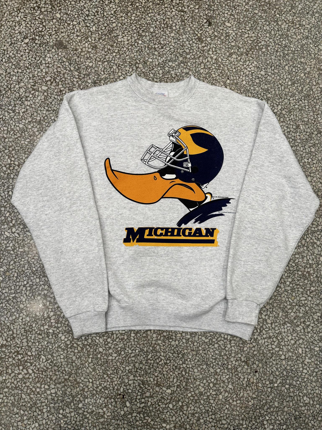 Michigan Wolverines Vintage 1993 Daffy Duck Crewneck Grey ABC Vintage 