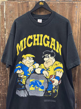 Load image into Gallery viewer, Michigan Wolverines Vintage 1993 Flintstones Tee Black Yellow ABC Vintage 