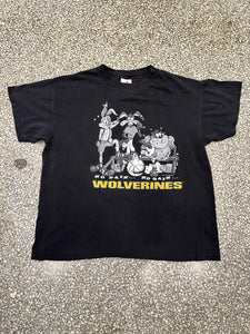 Michigan Wolverines Vintage 1996 Looney Tunes No Pain No Gain Tee Black ABC Vintage 