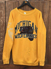 Load image into Gallery viewer, Michigan Wolverines Vintage 80s Sample Print Crewneck Yellow ABC Vintage 