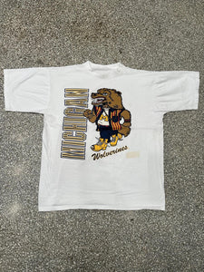 Michigan Wolverines Vintage 90s Cartoon Wolverine White ABC Vintage 