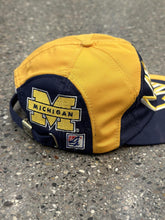 Load image into Gallery viewer, Michigan Wolverines Vintage 90s Cross Logo Hat Yellow Navy ABC Vintage 