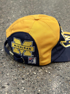 Michigan Wolverines Vintage 90s Cross Logo Hat Yellow Navy ABC Vintage 