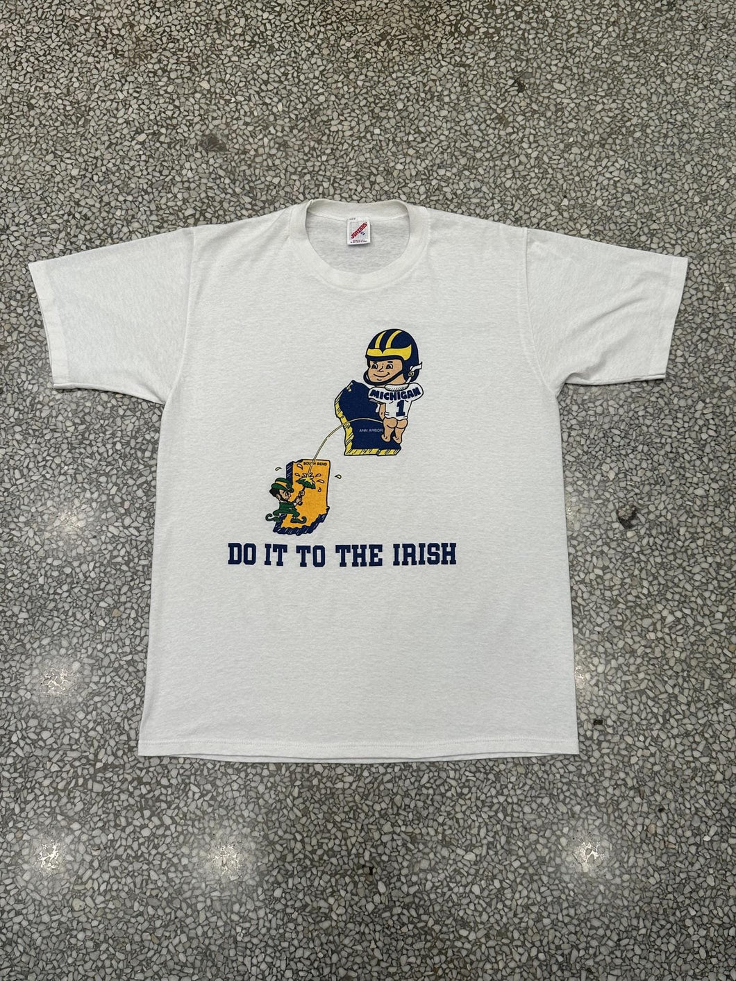 Michigan Wolverines Vintage 90s Do It To The Irish Tee White ABC Vintage 