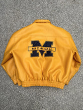 Load image into Gallery viewer, Michigan Wolverines Vintage 90s Leather Jacket Gold ABC Vintage 