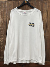 Load image into Gallery viewer, Michigan Wolverines Vintage 90s Let's Go Blue Stadium L/S Tee Faded White ABC Vintage 