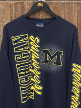 Load image into Gallery viewer, Michigan Wolverines Vintage 90s L/S Tee Navy ABC Vintage 