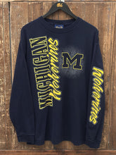 Load image into Gallery viewer, Michigan Wolverines Vintage 90s L/S Tee Navy ABC Vintage 