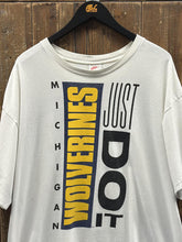 Load image into Gallery viewer, Michigan Wolverines Vintage 90s Nike Just Do It Tee White ABC Vintage 