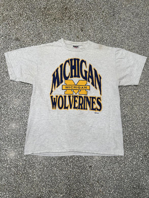 Michigan Wolverines Vintage 90s Oneita Tee Heather Grey ABC Vintage 