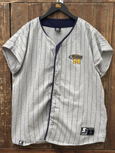Load image into Gallery viewer, Michigan Wolverines Vintage 90s Starter Cotton Jersey Pinstripes Grey ABC Vintage 