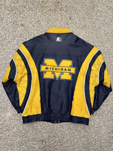 Load image into Gallery viewer, Michigan Wolverines Vintage 90s Starter Full Leather Jacket ABC Vintage 