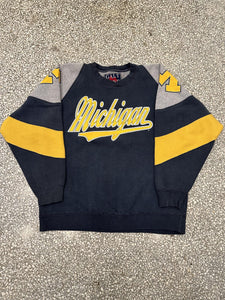 Michigan Wolverines Vintage 90s Sweatshirt Navy Yellow Grey ABC Vintage 