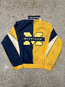 Michigan Wolverines Vintage 90s Track Jacket Yellow Navy ABC Vintage 