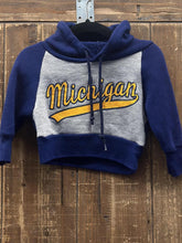 Load image into Gallery viewer, Michigan Wolverines Vintage 90s Youth Hoodie Navy Grey ABC Vintage 