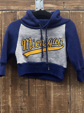 Michigan Wolverines Vintage 90s Youth Hoodie Navy Grey ABC Vintage 