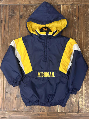 Michigan Wolverines Vintage 90s Youth Puffer Anorak Jacket Navy ABC Vintage 