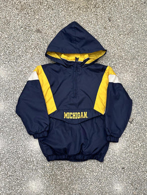 Michigan Wolverines Vintage 90s Youth Puffer Anorak Jacket Navy ABC Vintage 